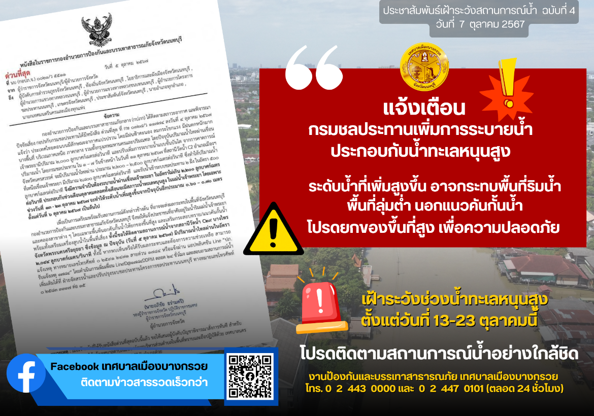 ประชาสัมพันธ์ การเฝ้าระวังสถานการณ์น้ำ ฉบับที่ 4